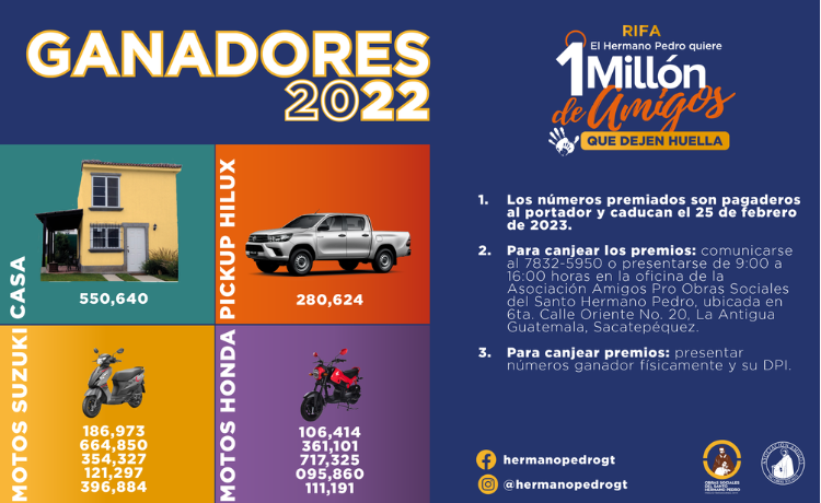 GANADORES DE LA RIFA 1 MILLÓN DE AMIGOS 2022 final