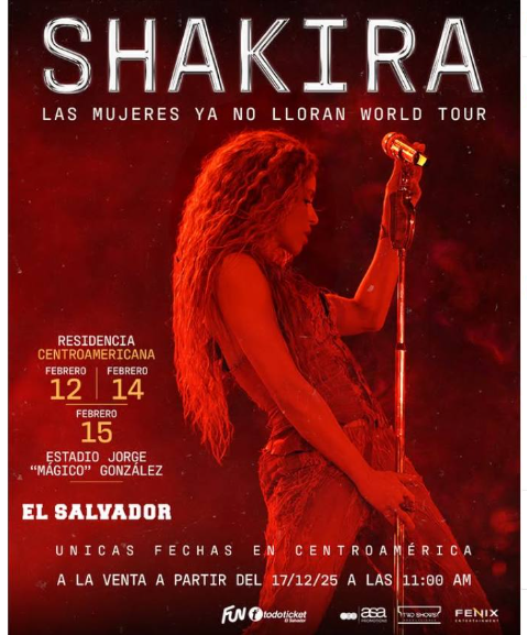 Shakira vendrá a Centroamérica