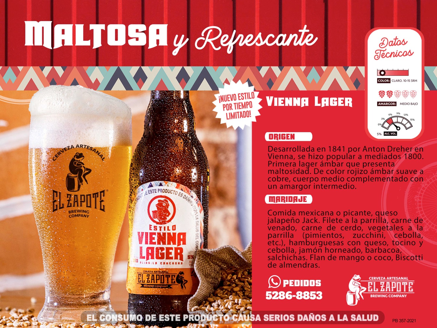 Microcervecería El Zapote lanza  su nueva cerveza: Vienna Lager 